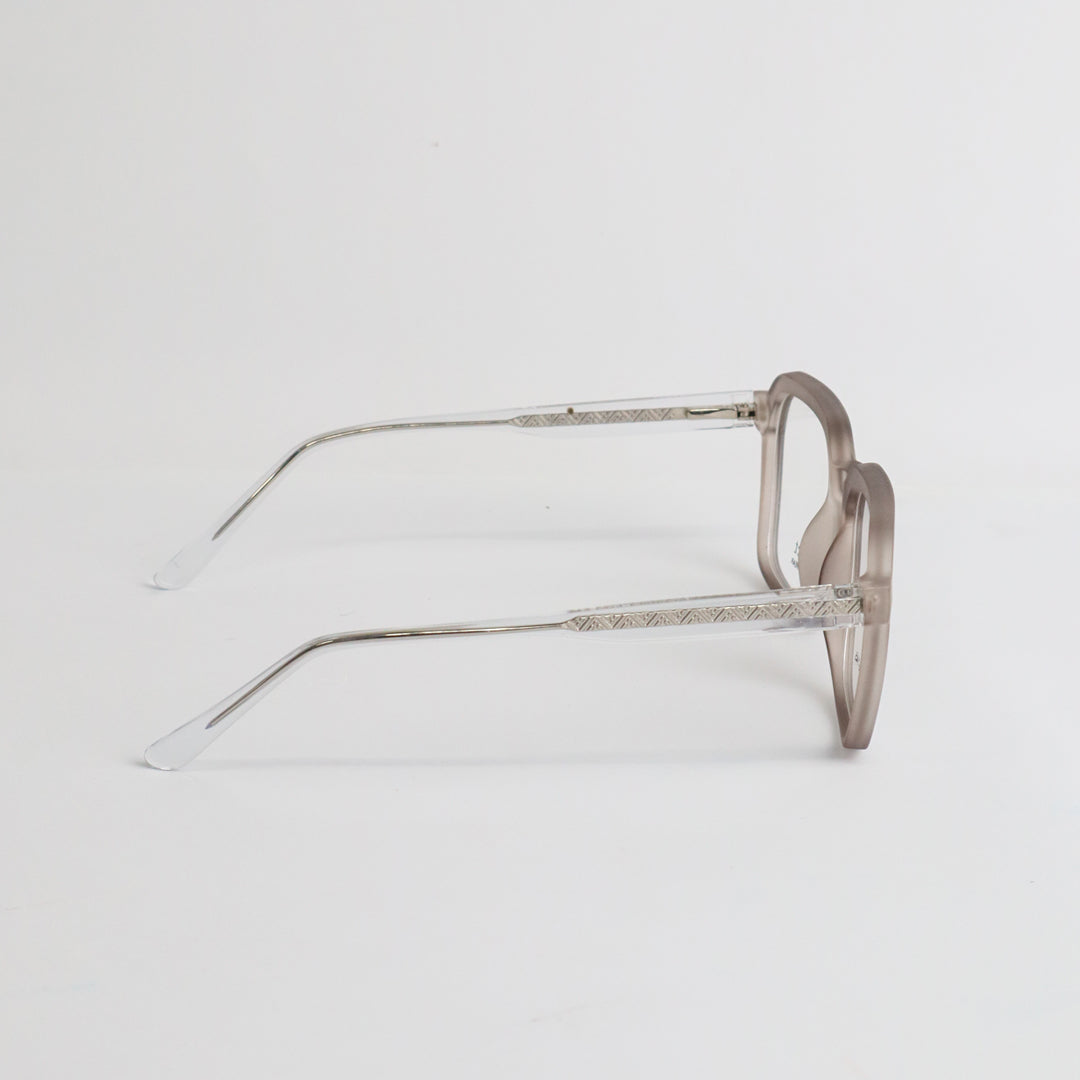 Urban Slate Transparent Grey Square Eyeglasses
